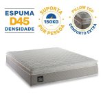 Colchão Queen Espuma D45 Pillow Top Strong 158x198x24cm – Suporta até 150kg por pessoa - Imagem 2