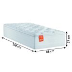 Colchão Solteiro Molas Ensacadas Real Pillow Top 88x188x27cm Branco Inducol – Suporta até 130kg por Pessoa - Imagem 2