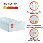 Colchão Solteiro Molas Ensacadas Real Pillow Top 88x188x27cm Branco Inducol – Suporta até 130kg por Pessoa - Imagem 3