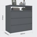 Cômoda 3 Gavetas 1 Nicho 100% mdf Gales Grafitto - Imagem 2