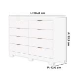 Cômoda Isadora Com 8 Gavetas Em Mdf Premium E Kit De Pés Tuboarte Branco - Imagem 3