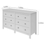 Cômoda Maggiore Lopas 6 Gavetas Horizontal Branco - Imagem 3
