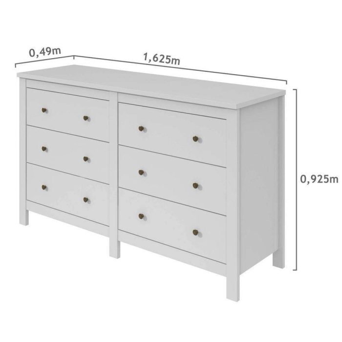 Cômoda Maggiore Lopas 6 Gavetas Horizontal Branco - Imagem 3