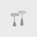 Conjunto Mesa de Canto Napoli Metal 65cm X 40cm X 40cm fendy  dourado - Imagem 2