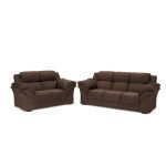 Conjunto Sofá Windsor Velut Marrom 3 e 2 Lugares 2,04m e 1,59m – King House - Imagem 2
