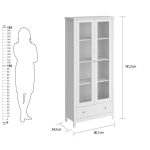 Cristaleira 2 Portas 1 Gaveta Ditália E-954 Branco - Imagem 4