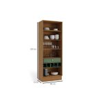 Cristaleira Sala Jantar Botanic M628 c 2 Portas de Vidro e 1 Gaveta 50cm NogueiraFendi – Kappesberg - Imagem 2