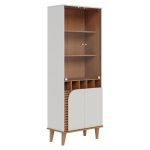 Cristaleira e Aparador Buffet Para Sala Jurerê Off White Matte Freijó – Colibri - Imagem 2