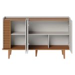 Cristaleira e Aparador Buffet Para Sala Jurerê Off White Matte Freijó – Colibri - Imagem 5