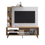 Estante Home Tv Até 55 Polegadas Retrô Naturalle Branco Off - Imagem 2