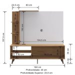 Estante Home Tv Até 55 Polegadas Retrô Naturalle Branco Off - Imagem 3