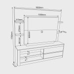 Estante Home para TV até 55 Polegadas 2 Gavetas 4 Prateleiras Sinus Viero - Imagem 3