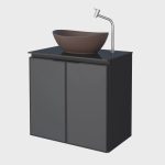 Gabinete para Banheiro em Aço 2 Portas com Tampo de Vidro 59,5cm Umbu Cozimax - Imagem 3