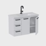 Gabinete para Banheiro em Aço 3 Gavetas 81cm Damasco - Imagem 3