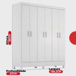 Guarda-Roupa Casal 6 Portas Falco Yescasa - Imagem 4