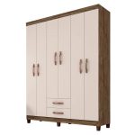 Guarda Roupa Casal Ambiente Modena 6 Portas Teka Champagne – Incorplac - Imagem 4