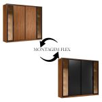 Guarda Roupa Casal Laredo Nogueira Touch Flex com Vidro Reflecta Demóbile – Demartêz - Imagem 3