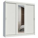 Guarda-Roupa Casal Madesa Kansas 3 Portas de Correr com Espelho 3 Gavetas - Imagem 2