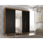 Guarda Roupa Casal Valencia 6 Pts 6gav c Esp Com Pés Castanhoonix - Imagem 2