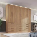 Guarda Roupa Casal mdf 6 Portas 12 Gavetas Marselha Plus