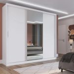 Guarda-roupa Solteiro 100% Mdf Bp com 2 Portas de Espelho Geneve