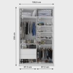 Guarda-roupa Solteiro 100% Mdf Bp com 2 Portas de Espelho Geneve - Imagem 3