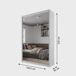 Guarda-roupa Solteiro 100% Mdf Bp com 2 Portas de Espelho Geneve - Imagem 4