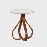 Mesa de Canto Bella Redonda 70 Cm X 50 Cm Off White - Imagem 2