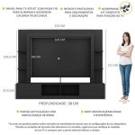 Rack Estante Painel Suporte Tv 65” Preto - Imagem 4