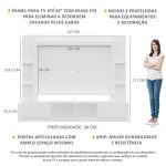 Rack Estante c Painel TV 65 e 2 portas Oslo Multimóveis Branco - Imagem 4