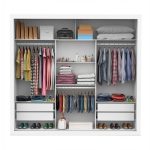 Guarda-Roupa Melissa Glass 3 Portas Com Espelho Branco Carioca Móveis - Imagem 2