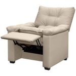 Poltrona Do Papai Reclinável Imperador Couro Facto Bege – Sofa Store - Imagem 3