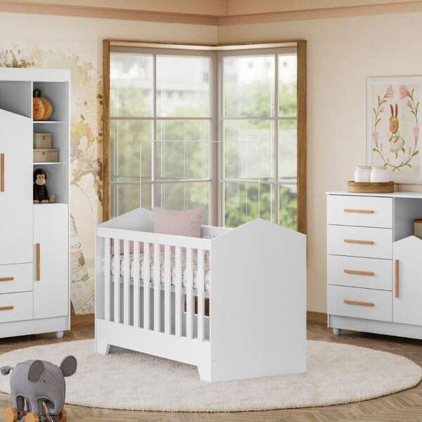 Berço Mini Cama Multifuncional 2x1 Com Suporte Mosquiteiro - Imagem 1
