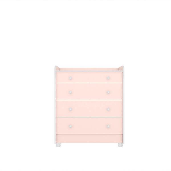 Cômoda Com Trocador E 4 Gavetas Encanto Feliz - Édecasamóveis - 0009-91-rosa Acetinado - Imagem 1