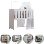 Mini Berço Multifuncional 5 Em 1 Mdf Quarto Bebê Moderno Branco