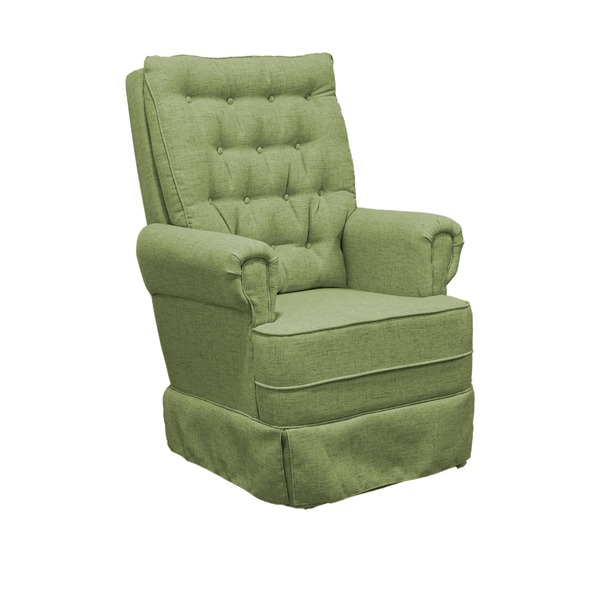 Poltrona De Amamentação Balanço Ellen Com Puff - Lg Decor Baby Boucle Verde - Imagem 1