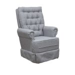 Poltrona De Amamentação Balanço Ellen Com Puff - Lg Decor Baby Linho Cinza - Imagem 2