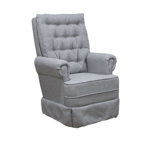 Poltrona De Amamentação Balanço Ellen Com Puff Linho Cinza - Lg Decor Baby - Imagem 2