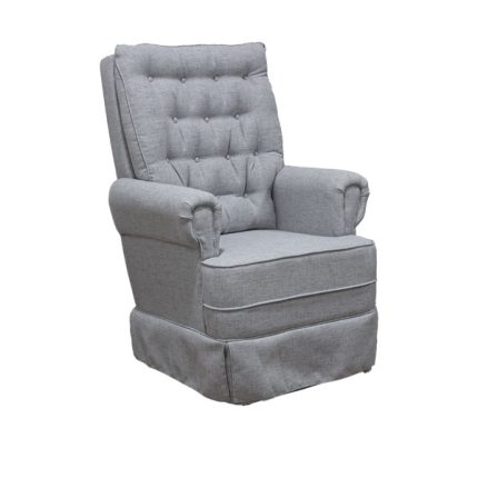 Poltrona De Amamentação Balanço Ellen Com Puff Linho Cinza - Lg Decor Baby