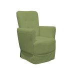 Poltrona De Amamentação Balanço Lis Com Puff Boucle Verde - Lg Decor Baby