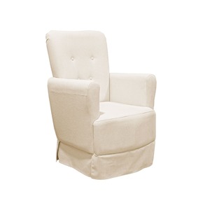 Poltrona De Amamentação Balanço Lis Com Puff - Lg Decor Baby Linho Bege - Imagem 2