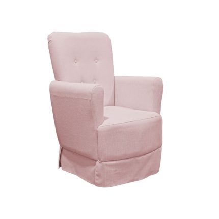 Poltrona De Amamentação Balanço Lis Com Puff - Lg Decor Baby Veludo Velvet Rose