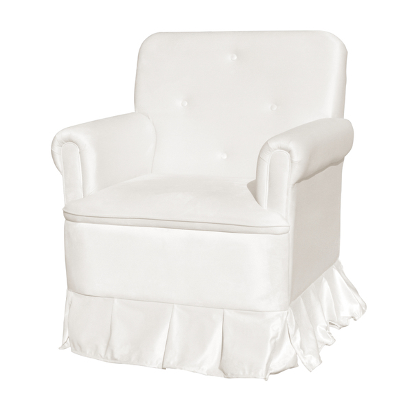 Poltrona Para Quarto Amamentação Com Balanço Suede - Suede Branco - Imagem 1