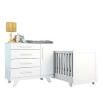 Quarto De Bebê Berço Mini Cama E Cômoda 4 Gavetas 1 Porta Retrô Móveis Peroba - Imagem 2