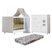 Quarto De Bebê Com Berço Mini Cama Com Colchão Flocos E Cômoda 100% Mdf 1 Porta 4 Gavetas Life Branco - Imagem 3