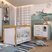 Quarto De Bebê Com Cômoda 1 Porta Janelada 4 Gavetas E Berço Minicama 100% Mdf Alice Espresso Móveis Branco - Imagem 3