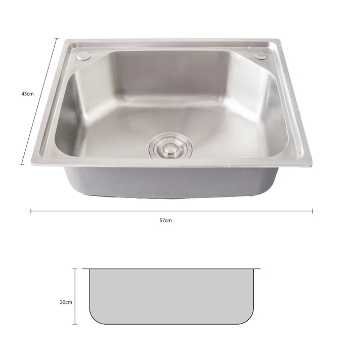 Cuba Pia Gourmet Luxo Prizi Aço Inox 304 43x57cm Kit Completo - C5743 - Imagem 1