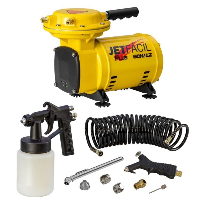 Motocompressor de Ar Jet Fácil Plus 0,33HP com 9 Acessórios Schulz - Imagem 1