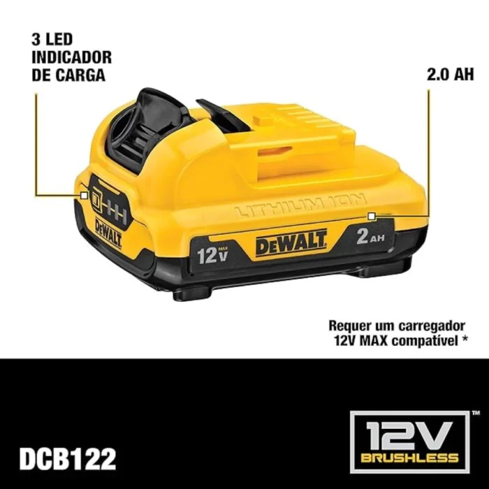 Parafusadeira/Furadeira a Bateria 12V MAX Li-Ion 3/8 Pol. com Carregador e 2 Baterias – DEWALT-DCD710D2 - Imagem 3