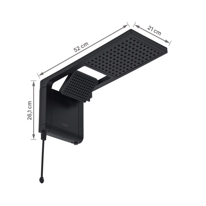 Chuveiro Elétrico Eletrônico 220V 7800w Preto Fosco Quadrado Acqua Duo Ultra Lorenzetti - Imagem 3